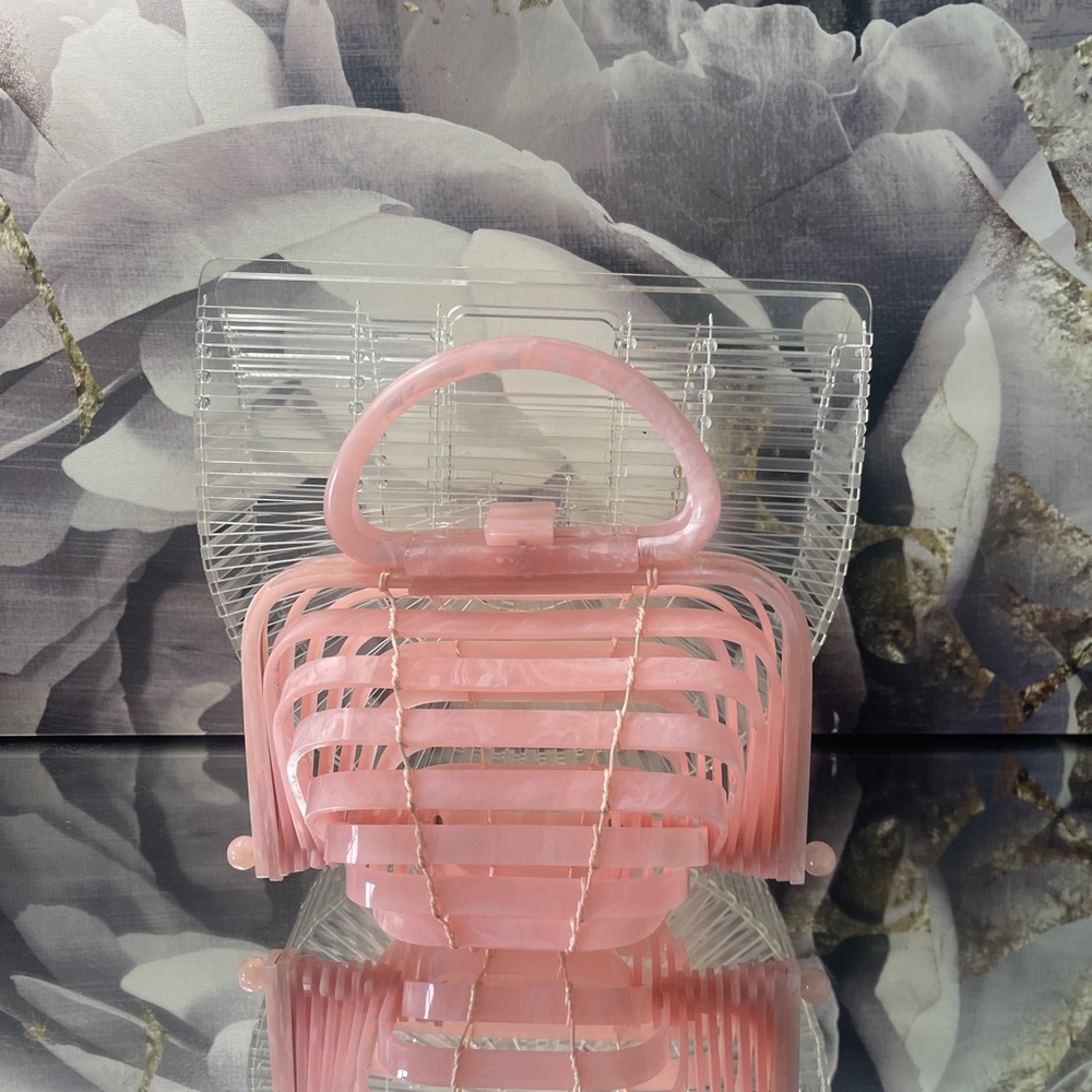 Acrylic Women's Bag - Pink and Transparent